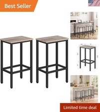 Contemporary Kitchen Breakfast Stools - Set of 2 with Footrest, Perfect Size