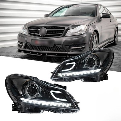 Für 11-13 Mercedes-Benz W204 C-Klasse LED Schwarzer Projektor-Scheinwerfer