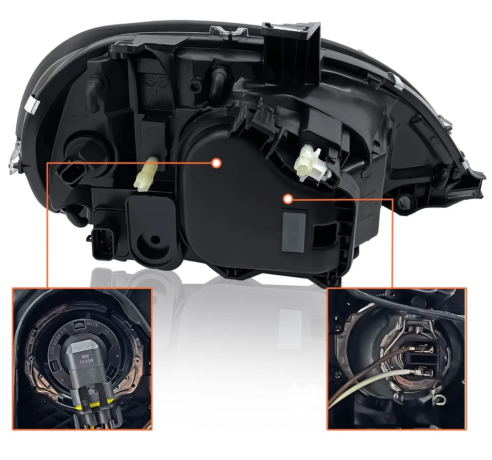 Freightliner Columbia Headlight LED Projector Stripe Crystal Pair Set 1996-2017 Foto 4 de 4