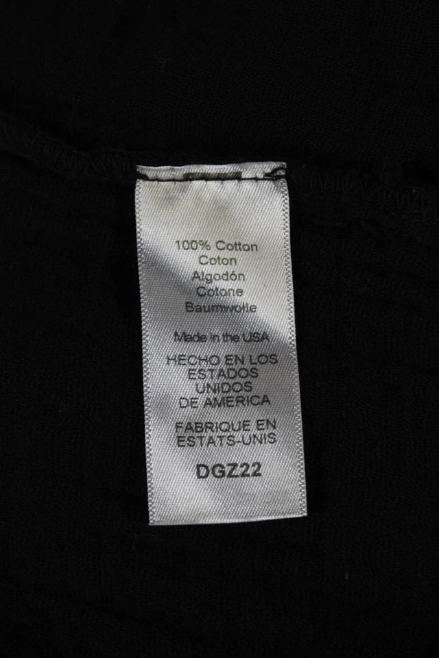 Michael Stars Womens Cotton 3/4 Sleeve Button Up Shirt Dress Black Size XS - Image 4 of 4