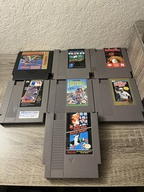 Lot of 7 Nintendo NES Game Cartridges Tested Mario Bros Duck Hunt Tecmo Baseball