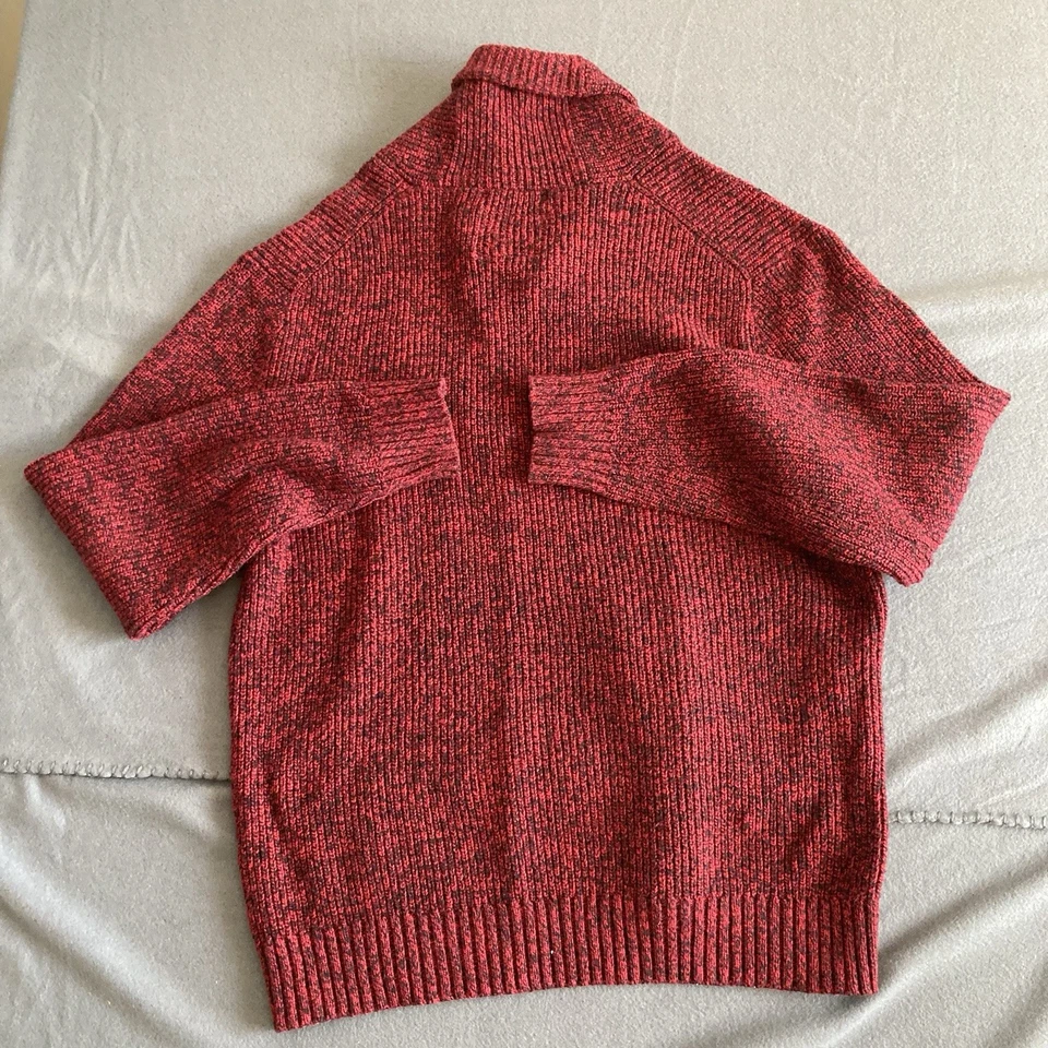 Suéter American Eagle Para Hombre Grande Rojo/Negro Calce Atlético Mezcla de Lana Capucha Cuello Foto 2 de 4