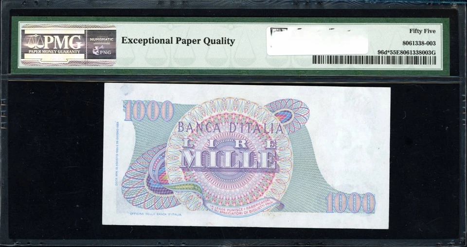 TOP POP STAR NOTE Italy ND (1956-66) 1,000 Lire Banca d'Italia SCWPM-96d* RARE! - Image 2 of 2