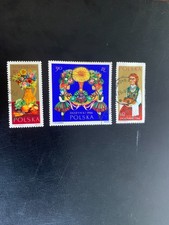 POLAND POLSKA 1966 USED SC 1427 - 1429 HARVEST FESTIVAL FLOWERS BREAD PICK 1