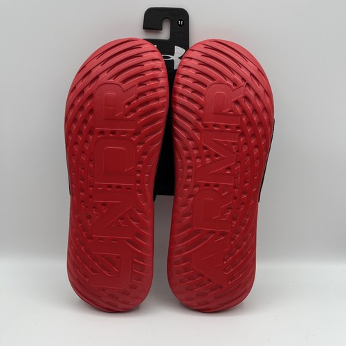 Sandalias/sandalias Under Armour UA rojas/negras Ignite para hombre con logotipo seleccionado - Imagen 3 de 4