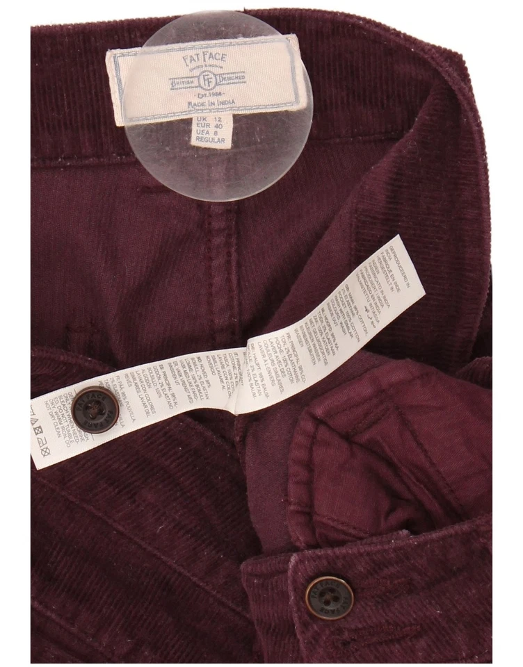 FAT FACE Womens Bootcut Corduroy Trousers UK 12 Medium W32 L30 Maroon AK11 - Image 3 of 3