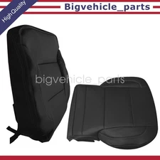 Driver Bottom Top Perforated Leather Seat Cover Black For 15-19 Chevy Silverado