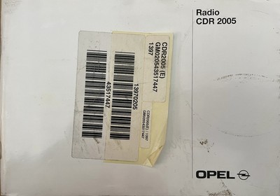 Vauxhall / Opel Bedienungsanleitung für CDR2005 Modell CD Radio, 2002