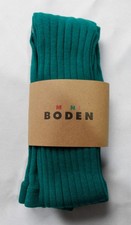 Mini Boden Girls' Cotton Ribbed Knit Tights ZG3 Alpine Green Size 7-8Y NWT