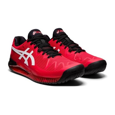 Mens Asics Gel Resolution 8 Electric Red size 9.5