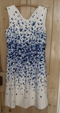 Blue Floral Print Dress Women US 8 / UK 12