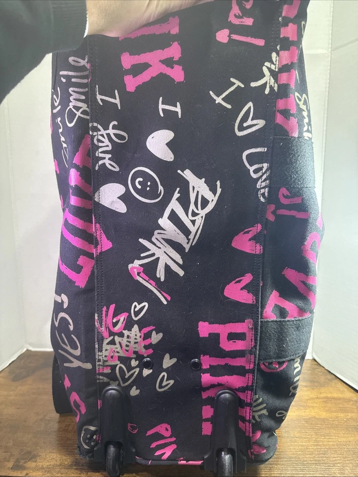 "Maleta de equipaje con ruedas rosa Victoria's Secret I ❤️ bolsa de lona rosa 21""x12""" Foto 4 de 4
