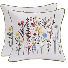 Wildflower Spring Pillow Covers 18 x 18" x 18" Pack of 2 Little Wildflower