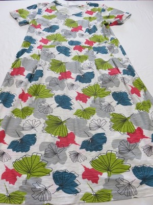 100 % BIO-BAUMWOLLE ERDIG SOMMER WILDBLUMENMUSTER TASCHE BEQUEM KLEID UK 12