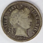 VG 1892 Barber Dime