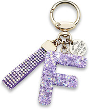 Initial Letter Keychain Gift for Women Girls Cute keyring for Backpack