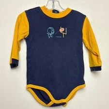 Vintage Gymboree Baby Bodysuit Size 12-19 Months Blue Football Field Goal Fall