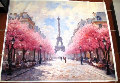 Eiffelturm Paris Bonjour Belle  Hofman Patchworkstoff  Panel 90x110cm  Baumwolle