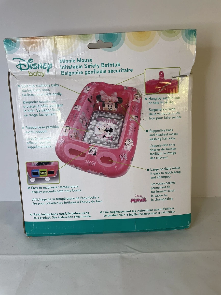 New in Box Minnie Mouse Inflatable Safety Bathtub Disney Baby Shower Gift Girl