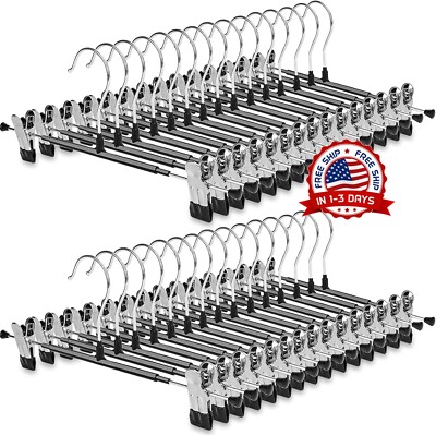 Ganchos Con Clips Para Pantalones Ajustables Perchas De Metal Para Pantalones US