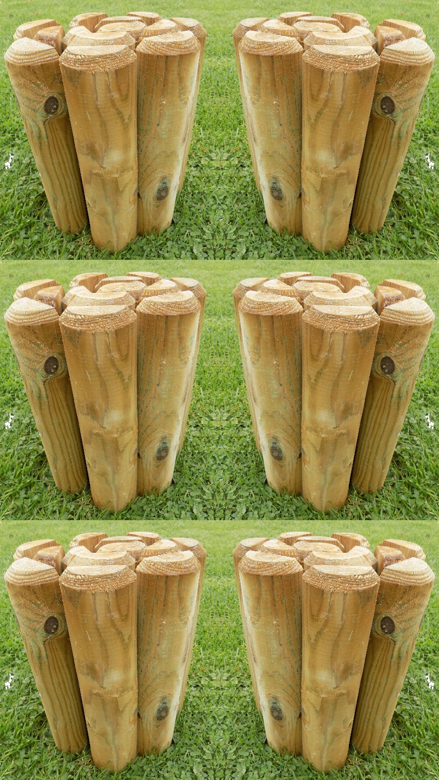 Log Rolls Wooden Path Edging Garden Border Grass Lawn Edge 30cm x 100cm Set of 6