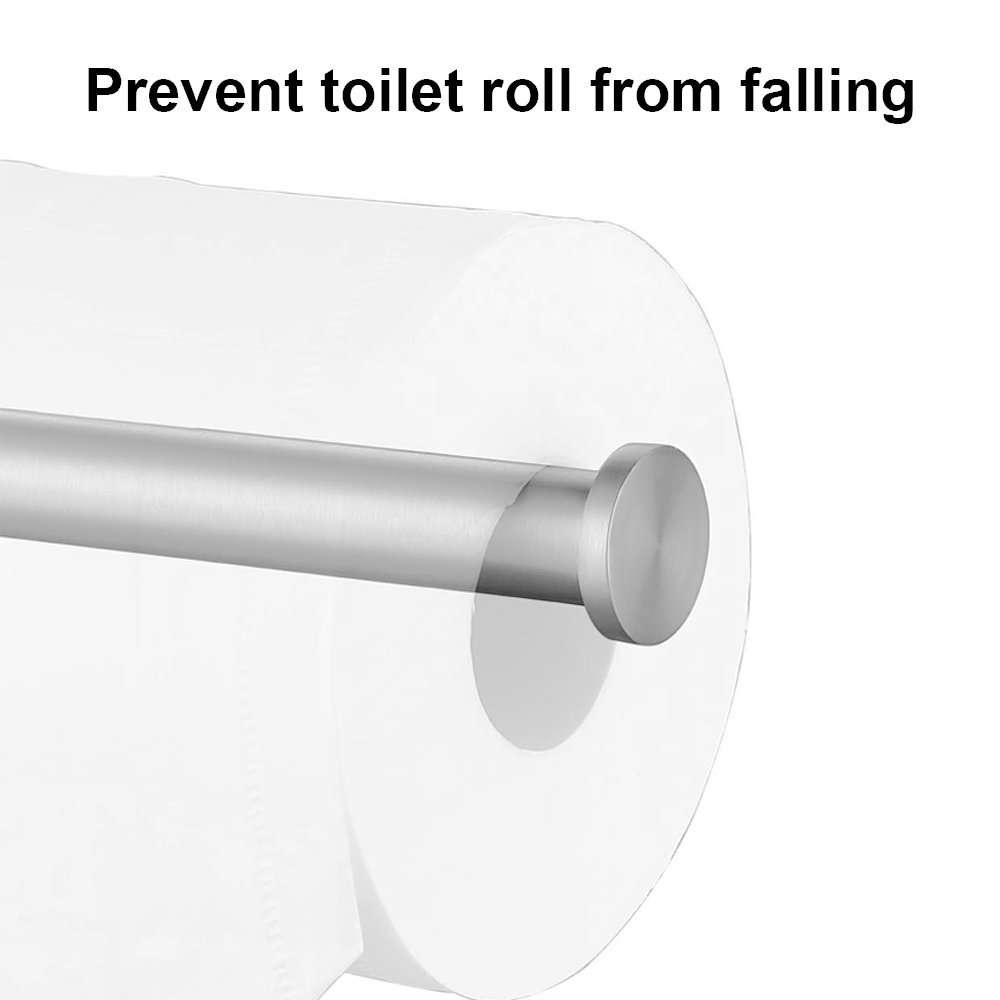 Wall Mounted Toilet Roll Holder Chrome Tissue Paper Stand Bathroom Bar