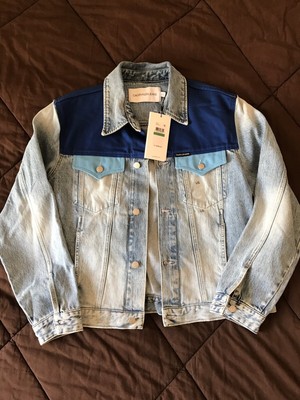 calvin klein colorblock denim jacket