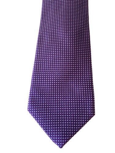 NEW CORNELIANI Men's Hand Stitched Silk Tie Micro Check Purple Made In Italy