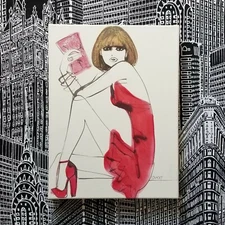 Izak Zenou 3D Paint Canvas Print Girl Pink Dress Paris Fashion Illustration Art