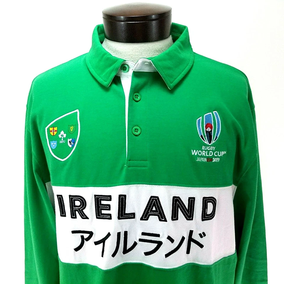 Polo Irlanda Rugby Copa Mundial 2019 Japón Verde Bordado Para Hombre 3XL Raro Nuevo con Etiquetas Foto 2 de 4