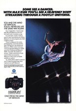 1987 Minolta Maxxum Camera: Some See a Dancer Vintage Print Ad