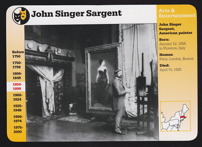 JOHN SINGER SARGENT Painter Madame Gauthier Photo GROLIER STORY OF AMERICA CARD