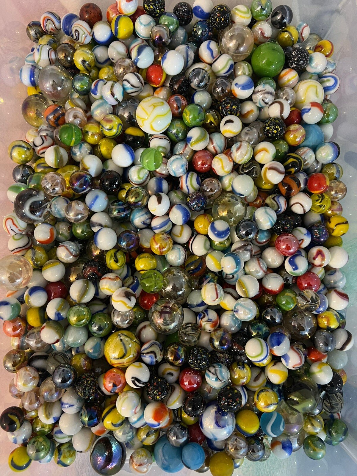 MARBLES SPECIAL COLLECTION 5/8 -FANCY MIX MARBLES 2 POUNDS More Shooters
