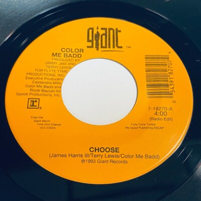 Color Me Badd - Choose (Radio Edit) / (Album Version) 45 - Giant Records