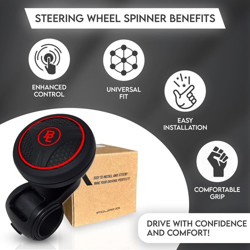 Smooth Control ABS & Silicone Steering Wheel Spinner - Universal Driving Comfort - Picture 4 of 9