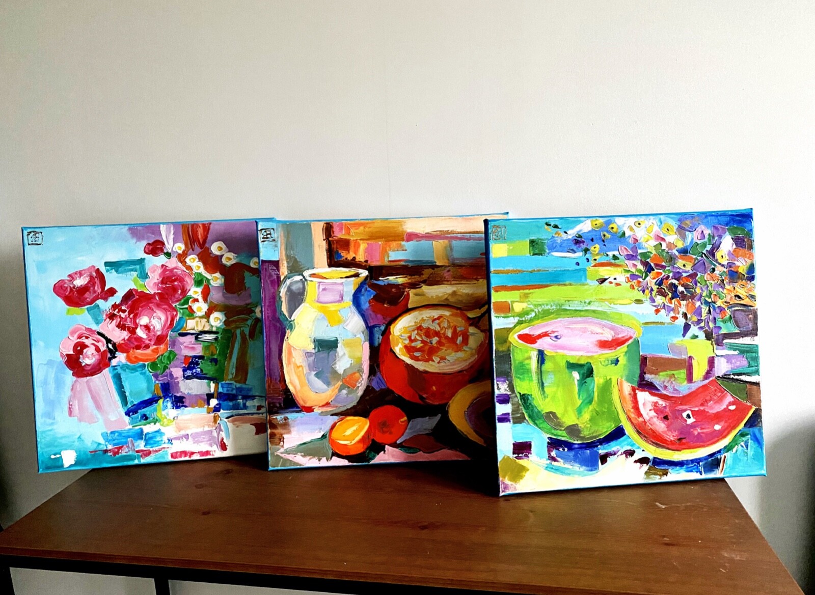 CANVAS Oil Painting Floral ORIGINAL Art Abstract Still Life Art Flower Texture A