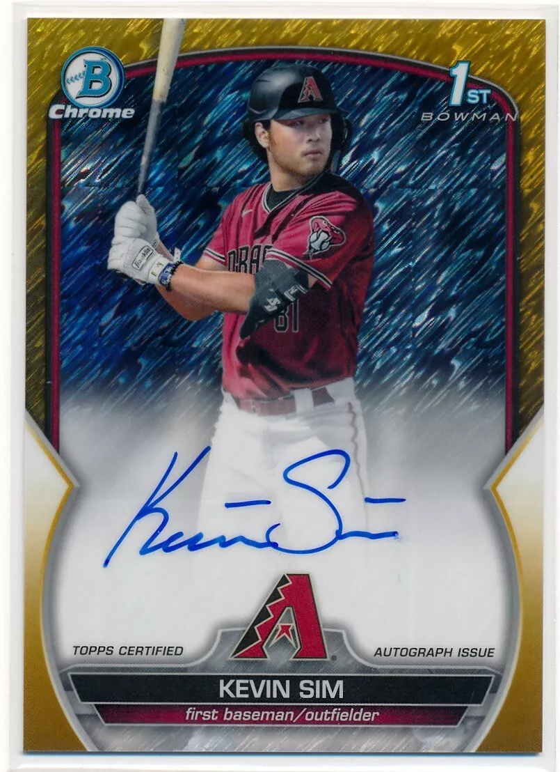 2023 Bowman Draft Chrome Kevin Sim CDA-KS 1st Gold Shimmer 22/50 Auto Autograph