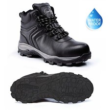 Image of Mens S3 Leather METAL FREE Waterproof Safety Toe Cap Hiker Work Boots Shoes Sz