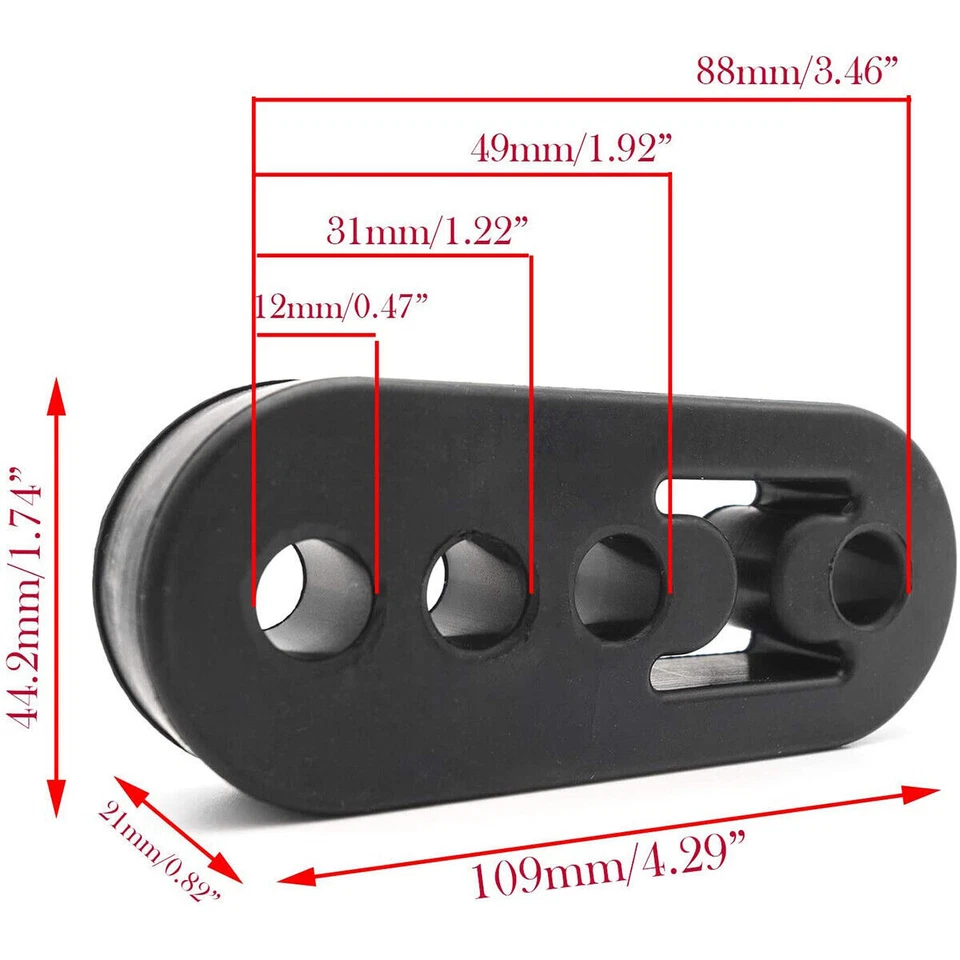 Suspensión de escape 4 piezas aislante goma escape tubo de escape soporte de montaje negro Foto 2 de 4