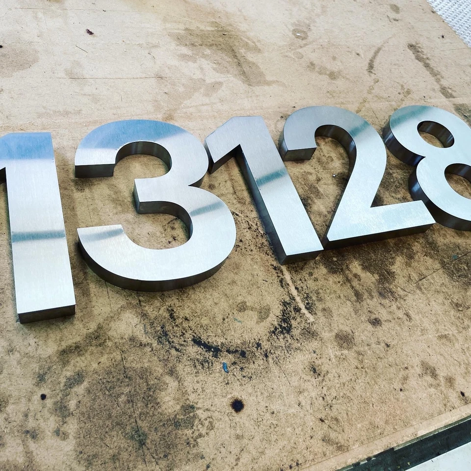 3D Illuminated Steel House Number Custom Made Laser Cut Stainless Steel - image 2 of 4