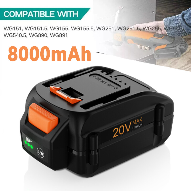 20V 8.0Ah Lithium-Ion Battery Replacement for WORX WA3520 WA3525 WA3575 Power Tools  