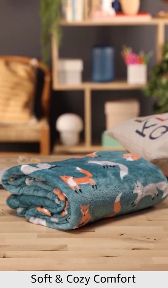 FOX THROW BLANKET FLEECE SOFT COSY 120x150cm BRAND NEW - Image 2 of 4
