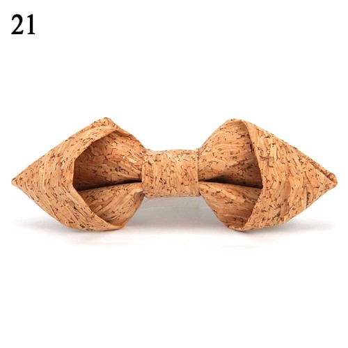 Adjustable Cork Wood Bow Ties for men Wooden Bow Tie Men's Handmade Solid Bowt ) - Picture 45 of 48