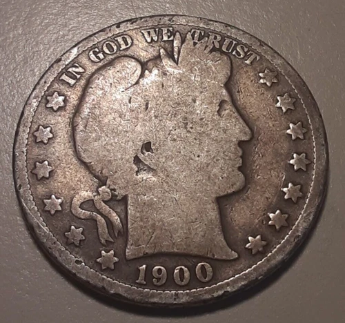 1900-S Barber Half Dollar San Francisco Mint US 50c 90% silver (#55-6677)