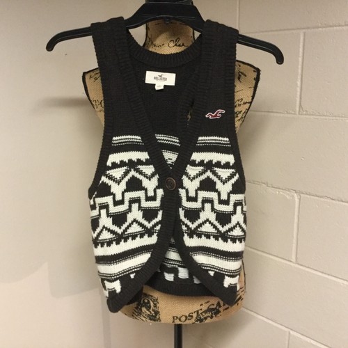 Boys Hollister Brown\u0026Cream Sweater Vest 