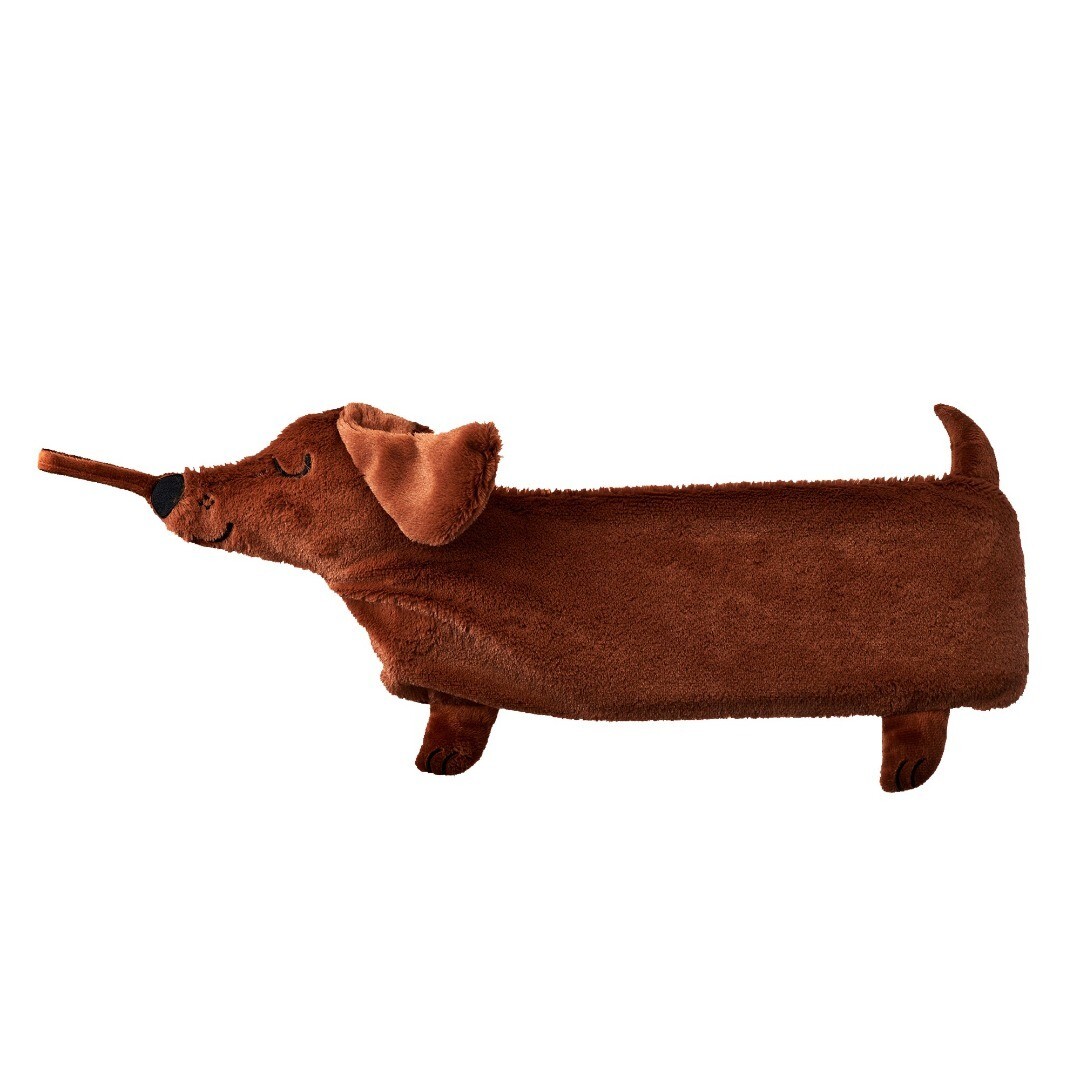 Sass & Belle DACHSHUND Brown Fleece Novelty 1L Hot Water Bottle & Cover Set