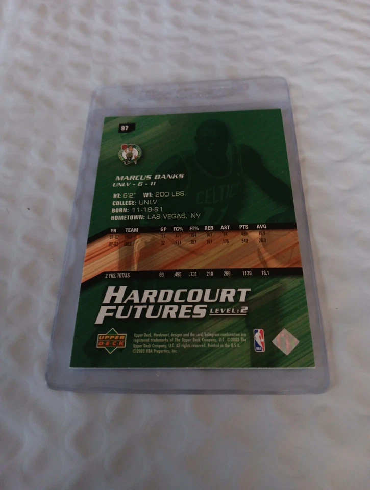 2003-04 Upper Deck Hardcourt Basketball #97 Marcus Banks RC 0290/1999 Celtics - Image 3 of 3