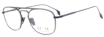 NEW STATE OPTICAL SUPPORO BLACK GUNMETAL AUTHENTIC EYEGLASSES FRAME 52-20 JAPAN!