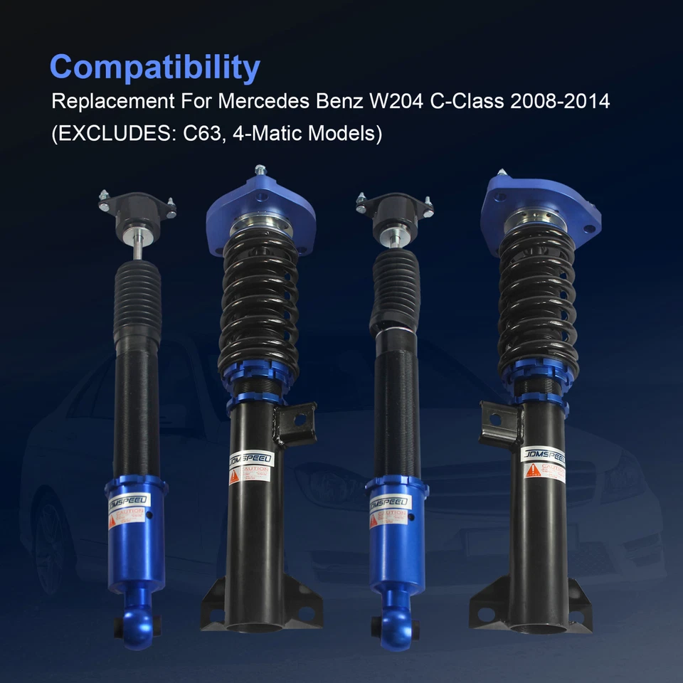 Amortiguadores de puntales Coilovers para Mercedes-Benz Clase C 2008-2014 W204 C200 C250 C350 Foto 3 de 4