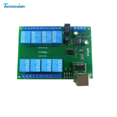 12V 8CH Ethernet Relay Network Switch Modbus TCP RS485 Time Relay Module ET48A08